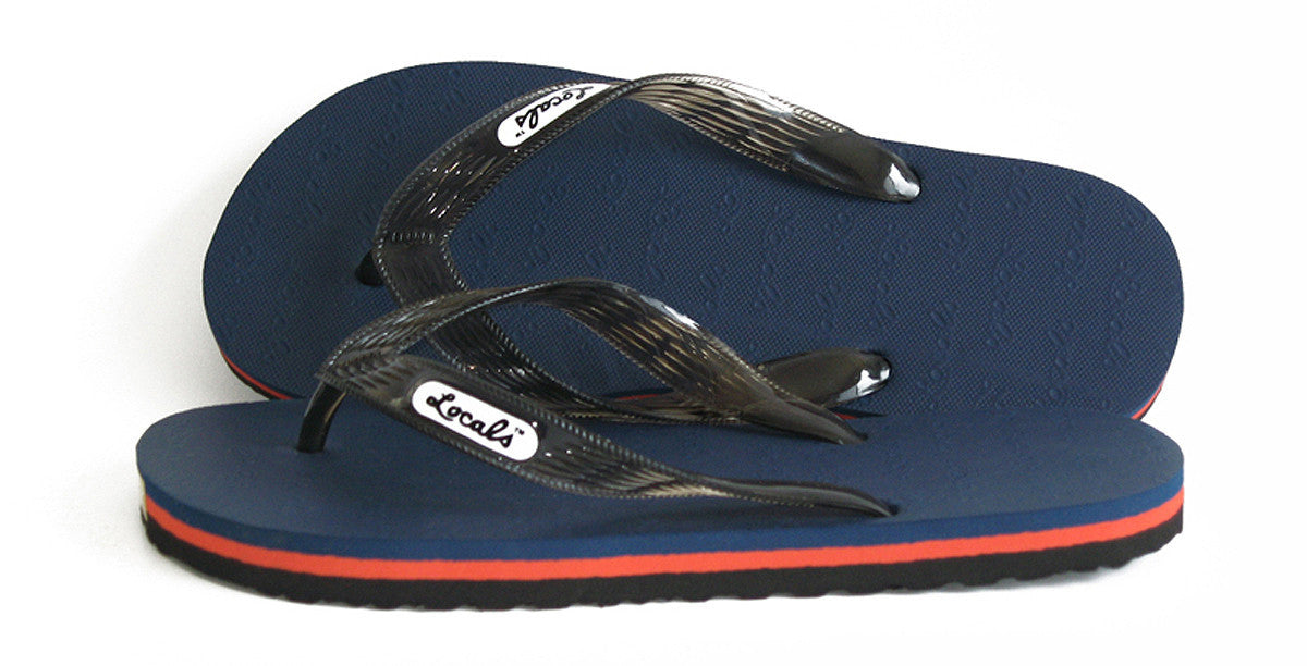 Locals Men's Slippers Striped Rubber Flip Flops from Hawaii - AlohaShoes.com