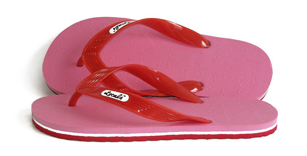 Locals Women's Slippers Striped Rubber Flip Flops from Hawaii - AlohaShoes.com