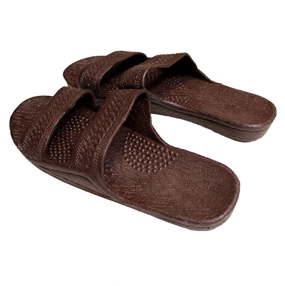 Jesus Slide Sandal Rubber Slipper Dark Brown - AlohaShoes.com