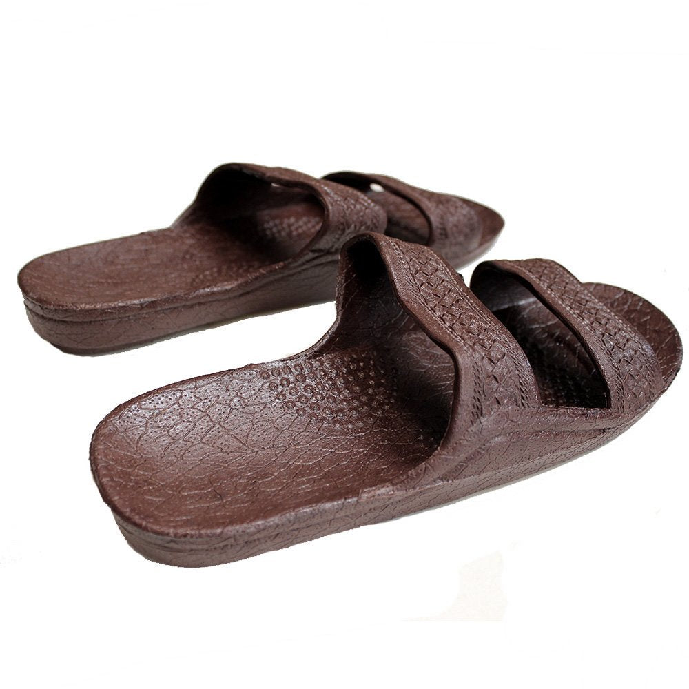 Jesus Slide Sandal Rubber Slipper Dark Brown - AlohaShoes.com