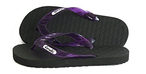 Men's Original Locals Black Rubber Slippers with Colored Translucent Straps - AlohaShoes.com