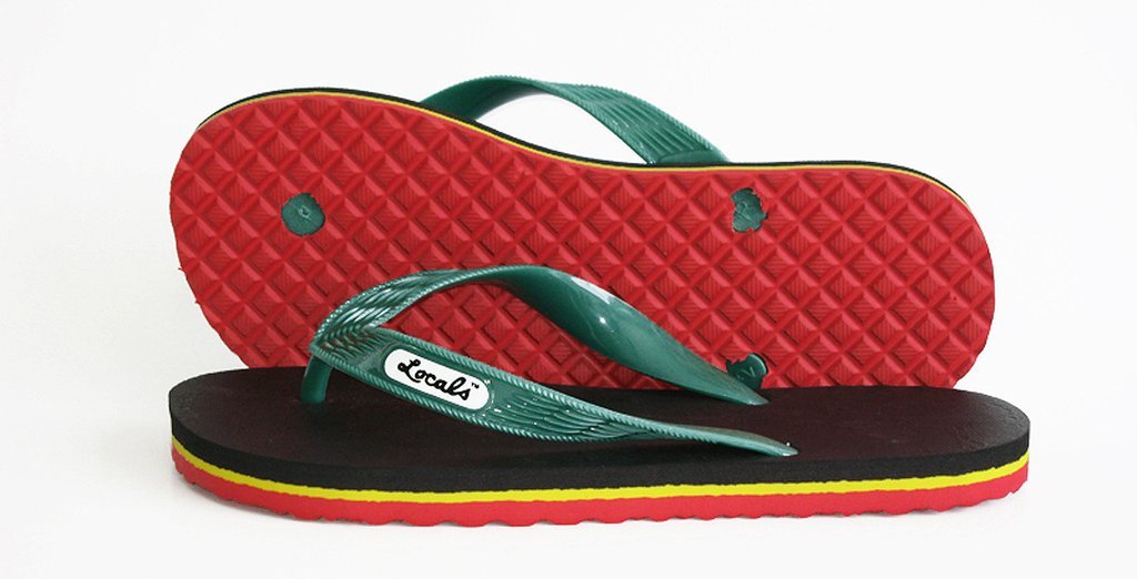 Locals Reggae Rubber Slippers Striped Flip Flops - AlohaShoes.com