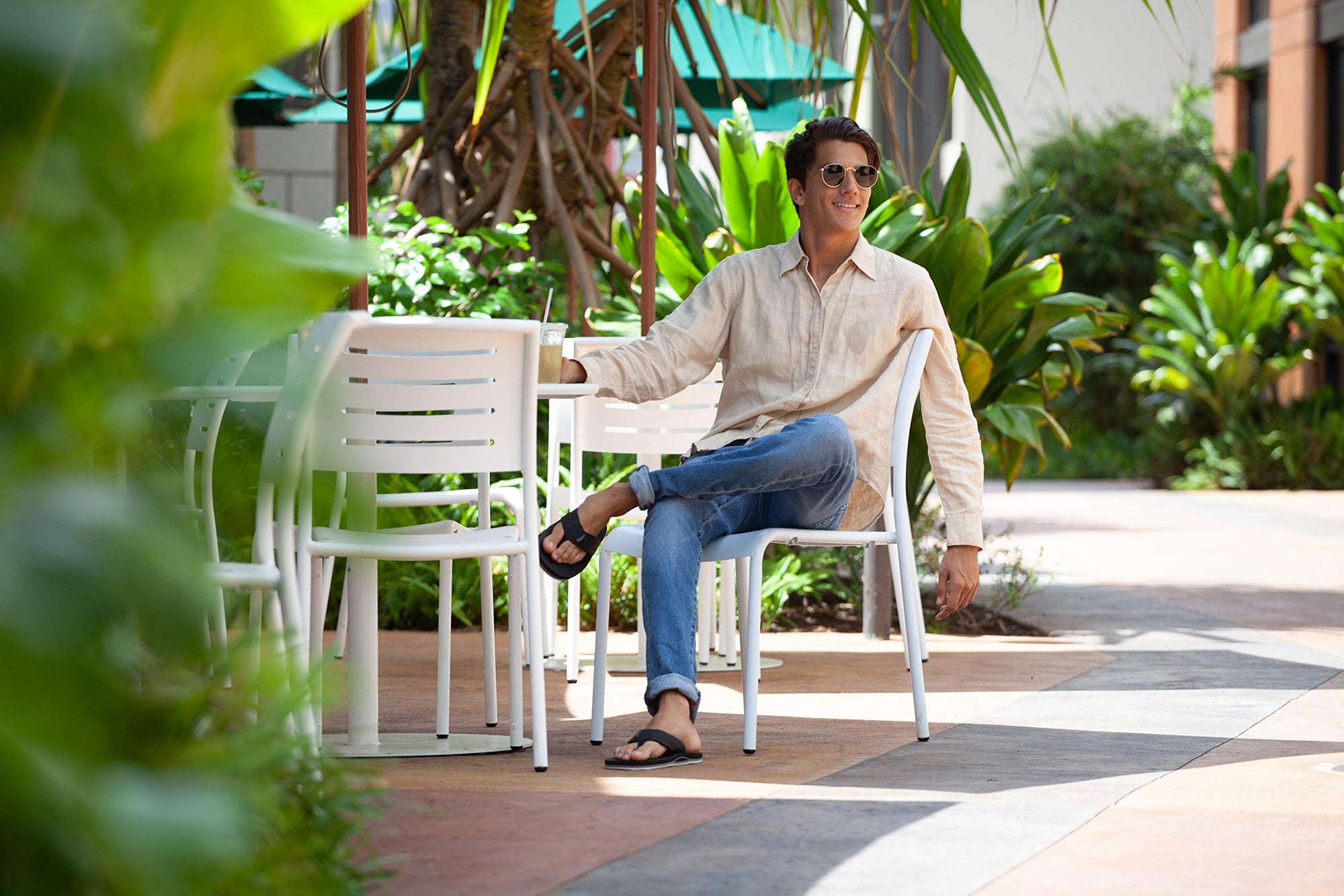 Makoa Beach Sandals | Non-Marking Rubber Sole PU Leather Strap