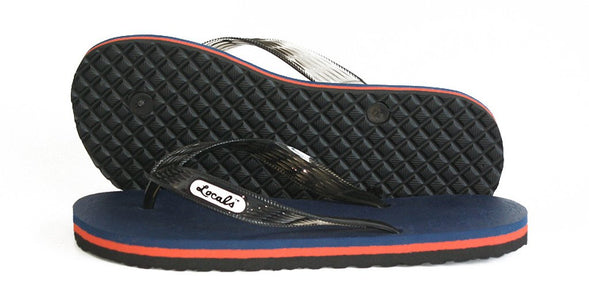 Locals Men's Slippers Striped Rubber Flip Flops from Hawaii - AlohaShoes.com