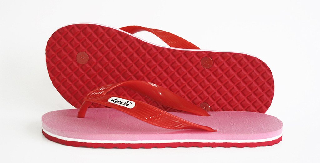 Locals Women's Slippers Striped Rubber Flip Flops from Hawaii