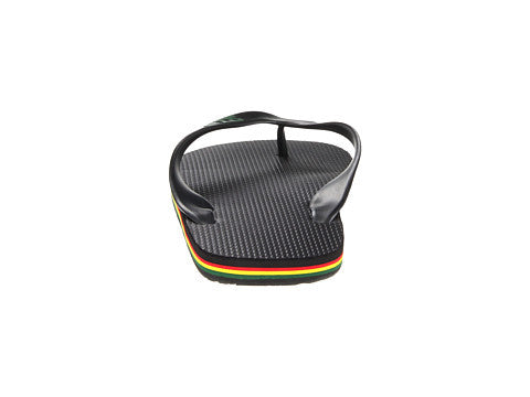Scott Jawaiian Rubber | Rasta Style Black Flip Flops - AlohaShoes.com