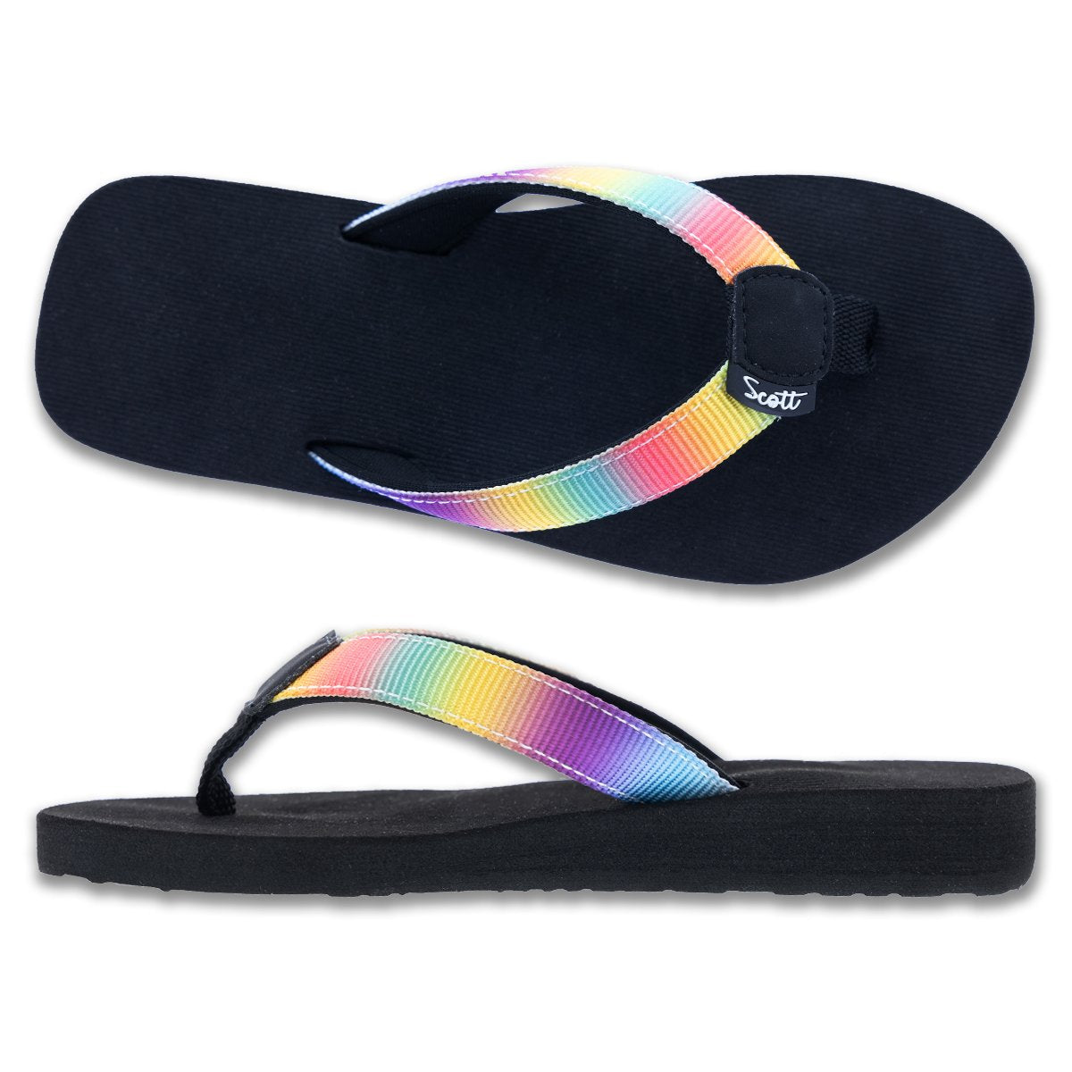 Scott Hawaii Girl's Kamalei Rainbow Flip-flops