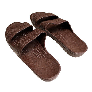 Jesus Slide Sandal Rubber Slipper Dark Brown - AlohaShoes.com