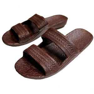 Jesus Slide Sandal Rubber Slipper Dark Brown - AlohaShoes.com