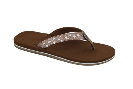 Womens Hanalei Neoprene Polkadot Strap Sandals in Brown - AlohaShoes.com