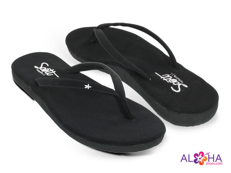 Scott Women's Mele Sandals | Black Beach Flip-Flops - AlohaShoes.com