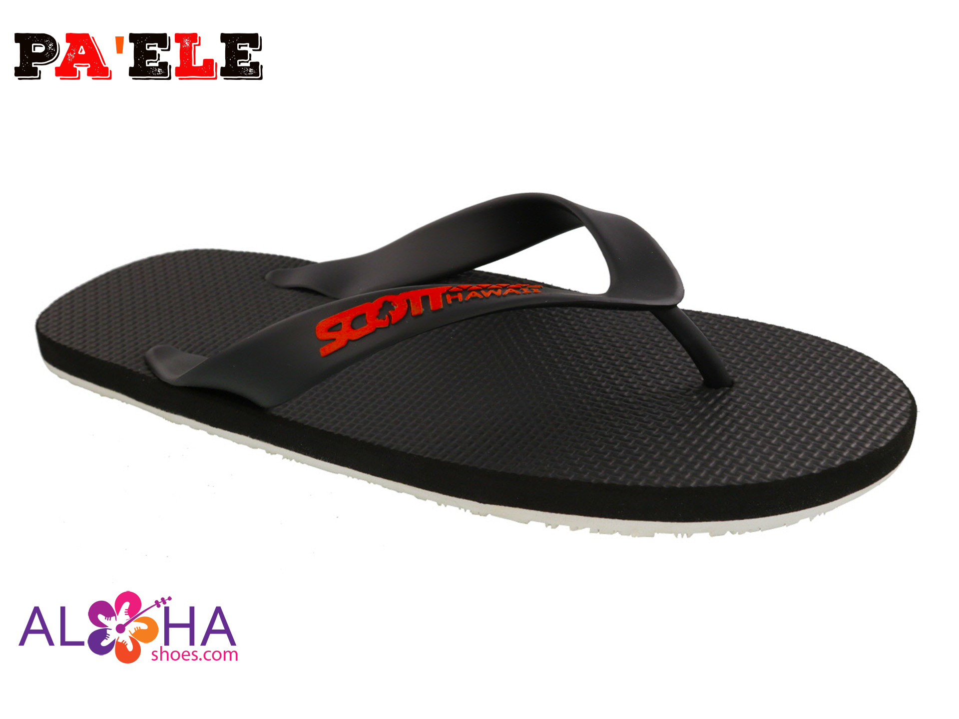 Scott Paele Rubber Flip Flops | Two Toned White Bottom Sandals - AlohaShoes.com