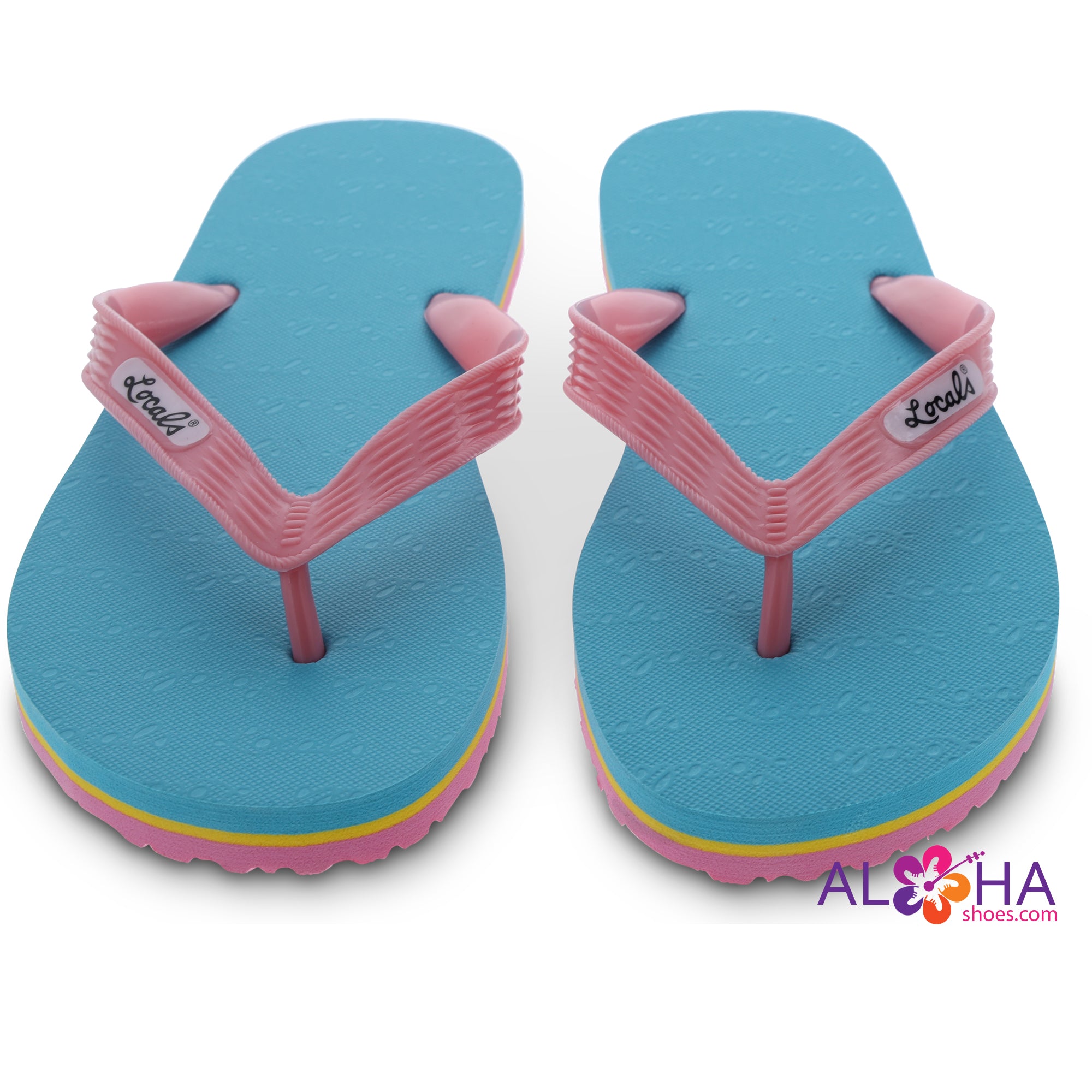Locals Hawaii Women's Neon Slippers | Pink Blue ON Sale