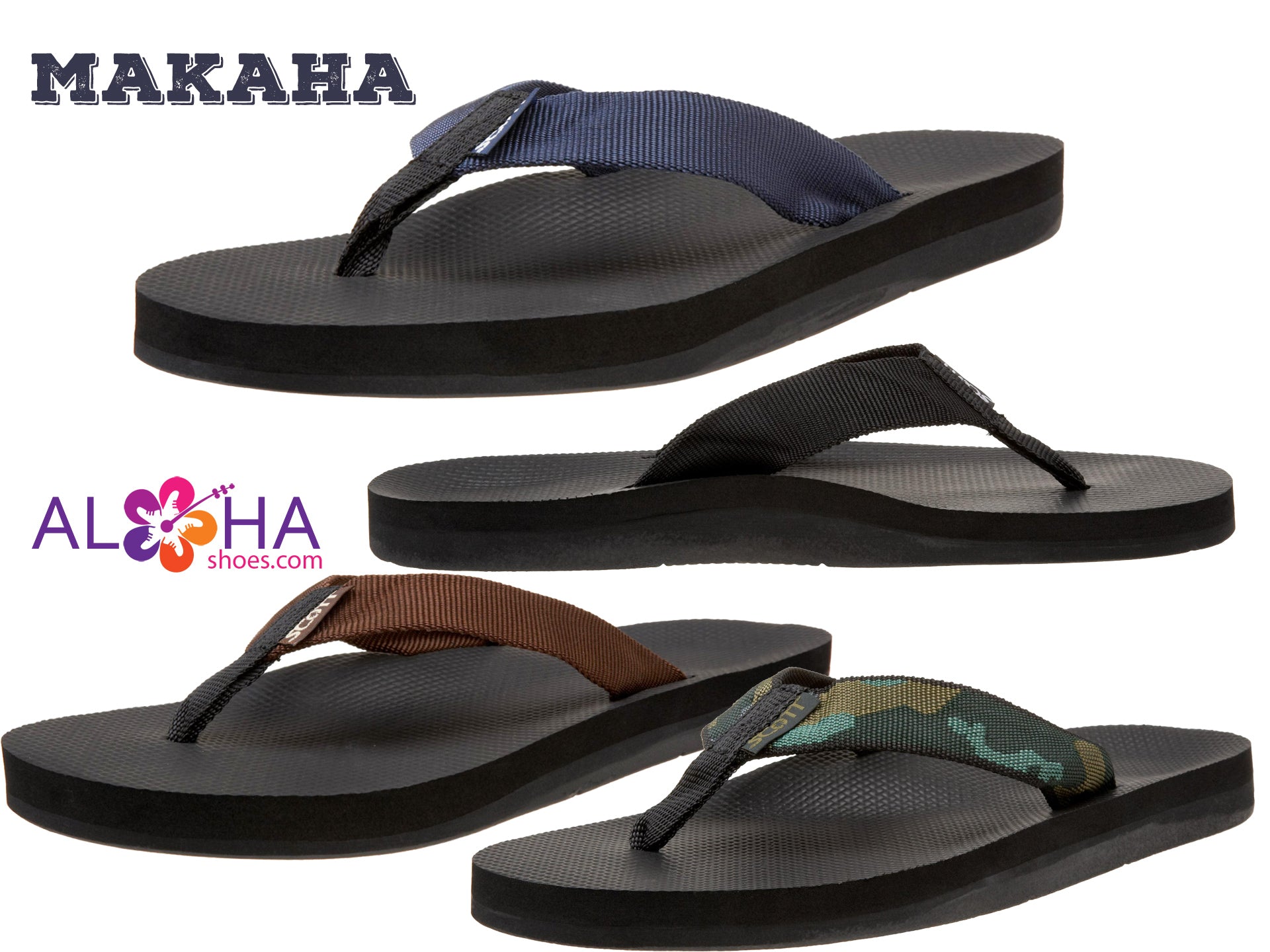 Scott Makaha Sandals | Four Nylon Strap Beach Styles - AlohaShoes.com